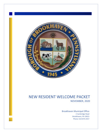 New Resident Welcome Packet - Brookhaven Boro