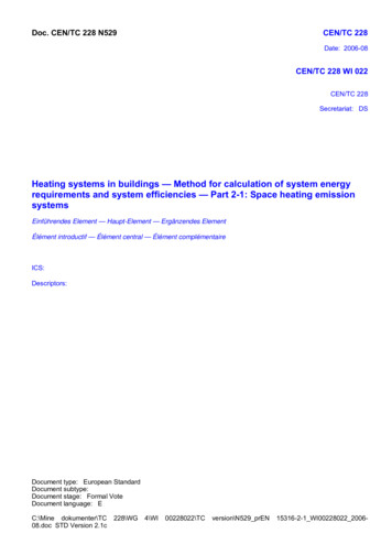 Heating Systems In Buildings — Method For Calculation Of System Energy .