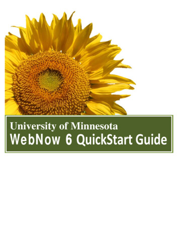 UMN WebNow QuickStart Guide