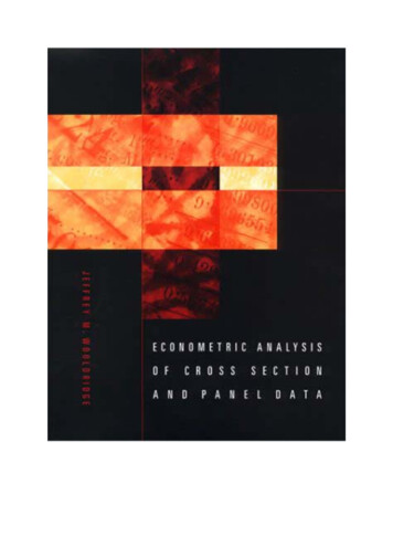 Econometric Analysis Of Cross Section And Panel Data - IPC-IG