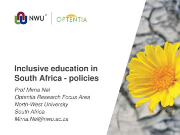 Inclusive Education In South Africa - Policies