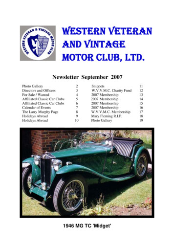 Western Veteran And Vintage Motor Club, Ltd.