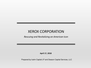 XEROX CORPORATION - Carl Icahn