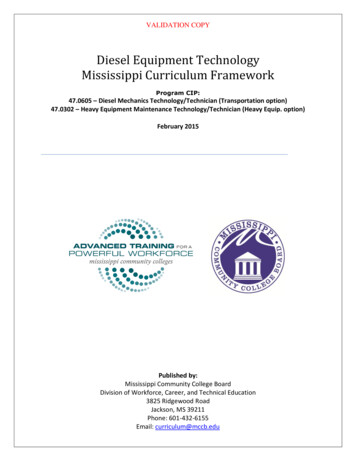 Diesel Equipment Technology Mississippi Curriculum Framework