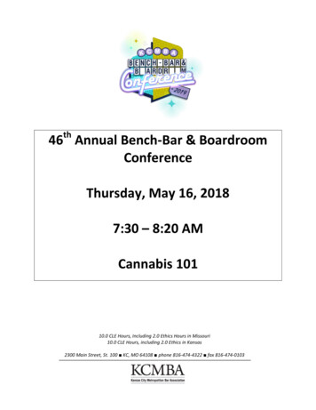 46th Annual Bench-Bar & Boardroom Conference Thursday, May 16, 2018 7: .