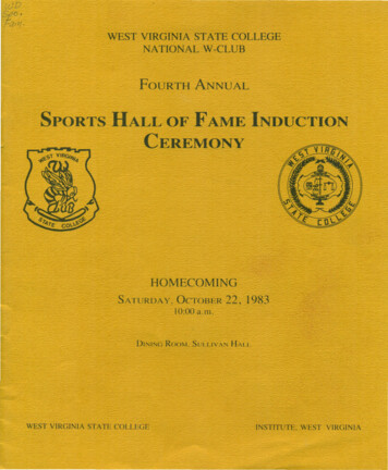 SPORTSHALL OFFAME INDUCTION CEREMONY - West Virginia State University