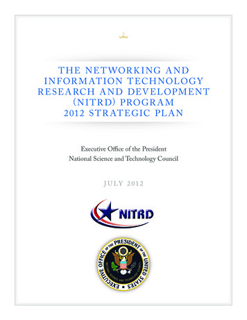 The Networking And Information Technology Research And . - NITRD