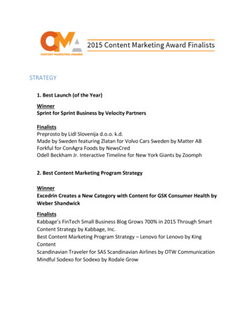STRATEGY - Content Marketing Awards
