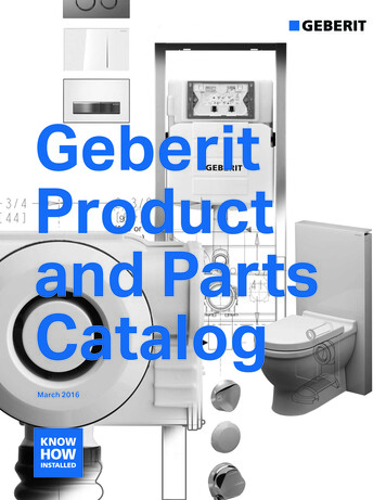 Geberit Product And Parts Catalog - Western Sales Company