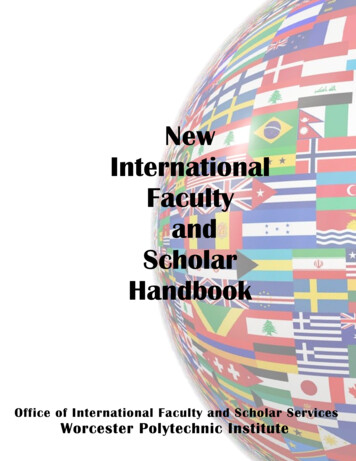 New International Faculty And Handbook - Wpi.edu