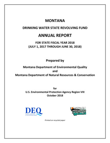 DRINKING WATER STATE REVOLVING FUND - Montana