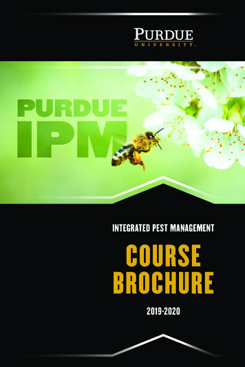 INTEGRATED PEST MANAGEMENT COURSE BROCHURE - Purdue University