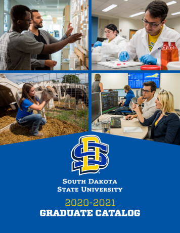 2020-2021 GRADUATE CATALOG - South Dakota State University