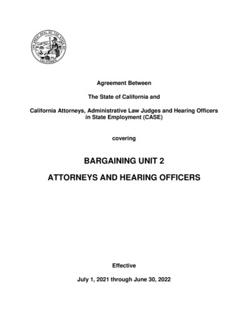 BARGAINING UNIT 2 ATTORNEYS AND HEARING OFFICERS - California