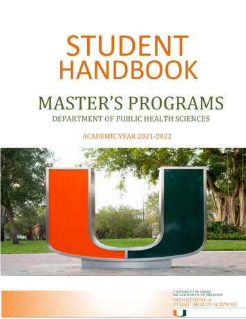 2021-2022 Master's Programs Student Handbook - Miami