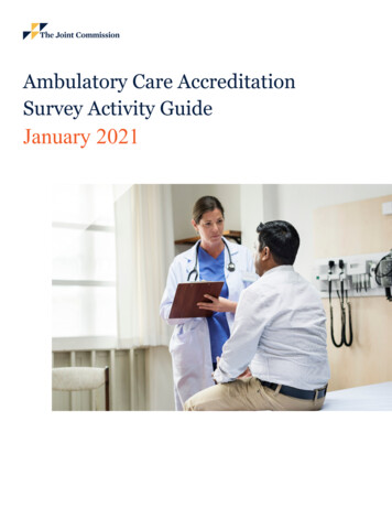Ambulatory Care Accreditation Survey Activity Guide