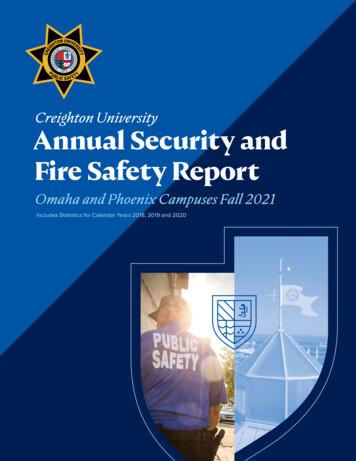Creighton University Annual Security And Fire Safety Report
