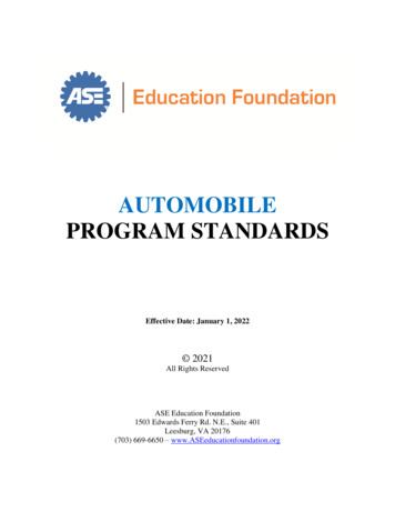 AUTOMOBILE PROGRAM STANDARDS - ASE Education Foundation