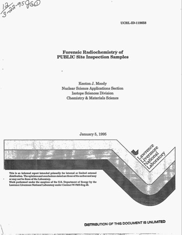 Forensic Radiochemistry Of PUBLIC Site Inspection Samples