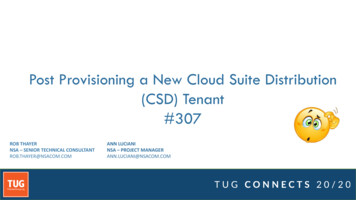 Post Provisioning A New Cloud Suite Distribution (CSD) Tenant #307