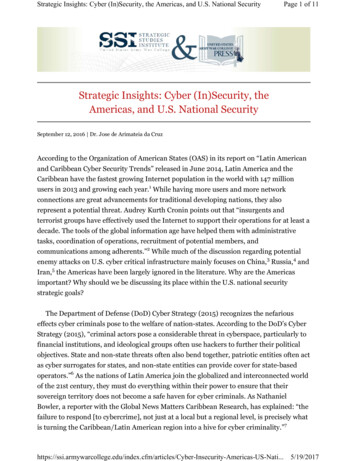 Strategic Insights: Cyber (In)Security, The Americas, And U.S. National .
