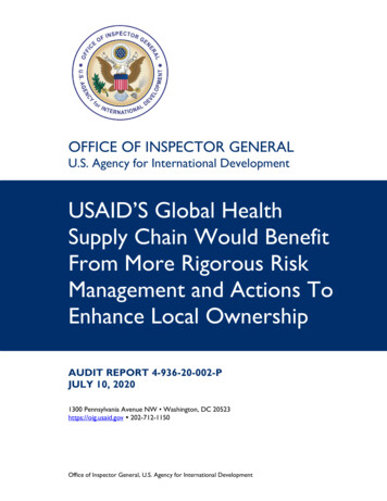 USAID'S Global Health Supply Chain Would Benefit From More Rigorous .