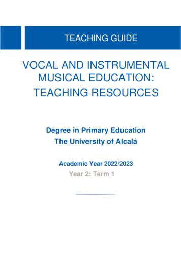 Vocal And Instrumental Musical Education: Teaching Resources
