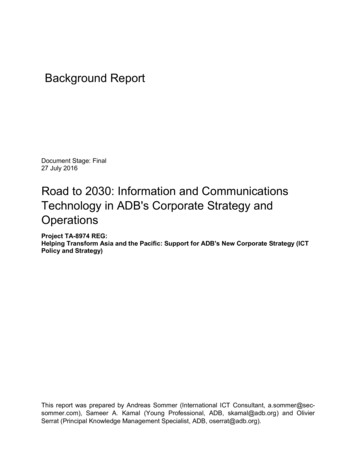 Road To 2030: Information And Communications Technology In ADB's .