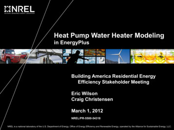 Heat Pump Water Heater Modeling - NREL