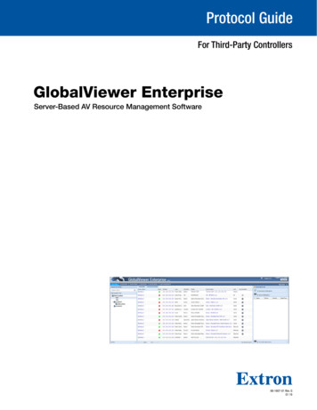Global Viewer Enterprise Third-Party Controllers Protocol Guide - Extron