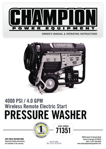 4000 PSI / 4.0 GPM PRESSURE WASHER - Champion Power Equipment
