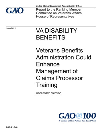 GAO-21-348, Accessible Version, VA DISABILITY BENEFITS: Veterans .