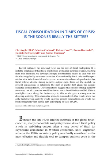 Fiscal Consolidation In Times Of Crisis: Is The Sooner Really The Better?