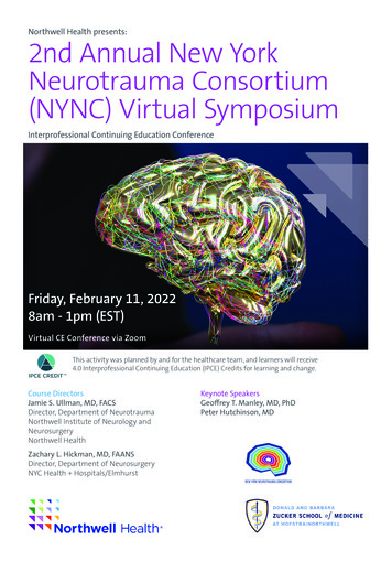 Northwell Health Presents: 2nd Annual New York Neurotrauma Consortium .