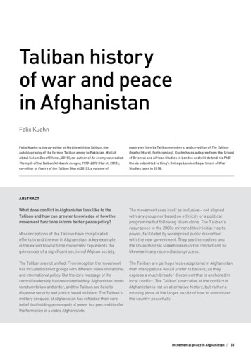 Taliban History Of War And Peace In Afghanistan