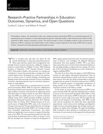 Research-Practice Partnerships In Education: Outcomes, Dynamics, And .