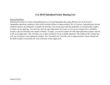 U.S. HUD Subsidized Senior Housing List - FSL