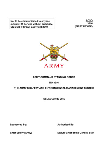 The Army'S Safety And Environmental Management System - Ascb