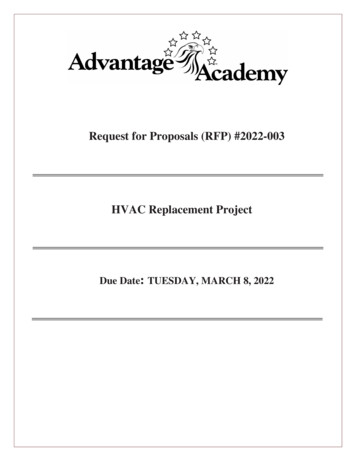 Request For Proposals (RFP) #2022-003 HVAC Replacement Project