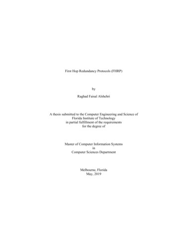 First Hop Redundancy Protocols (FHRP) By A Thesis Submitted To The .