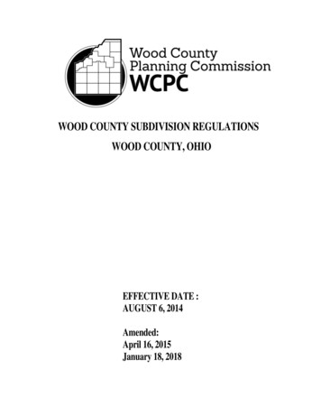 Wood County Subdivision Regulations Wood County, Ohio