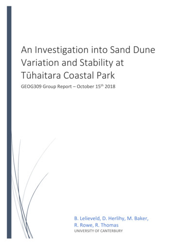 An Investigation Into Sand Dune Variation And Stability At Tūhaitara .