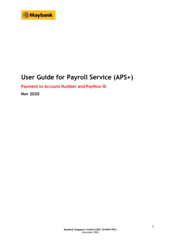 User Guide For Payroll Service (APS ) - Maybank