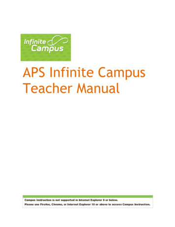 APS Infinite Campus Teacher Manual