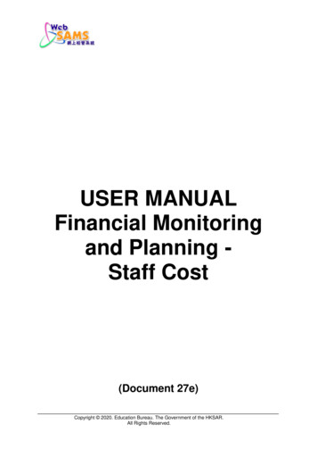 USER MANUAL Financial Monitoring And Planning - Staff Cost