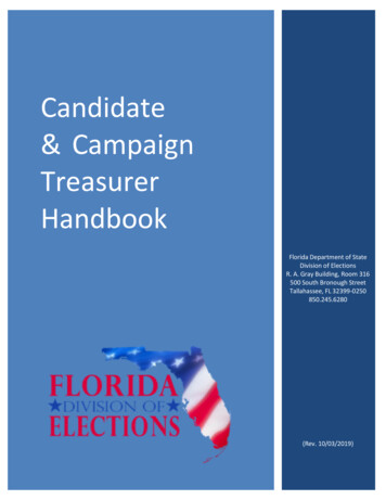 Candidate & Campaign Treasurer Handbook (Updated 10/3/2019)