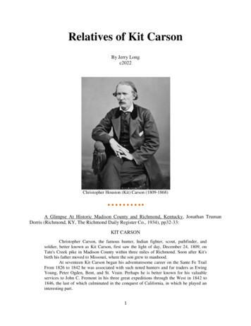 Relatives Of Kit Carson - Wckyhistory-genealogy 