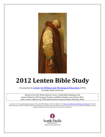 2012 Lenten Bible Study - Seattle Pacific University