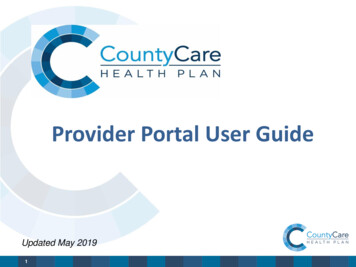 Provider Portal User Guide - CountyCare