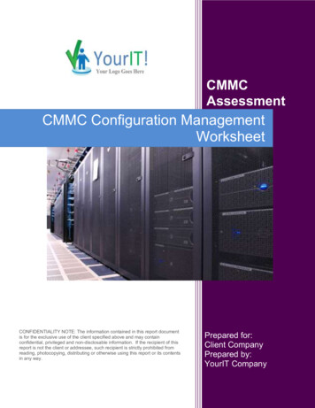 CMMC Configuration Management Worksheet - RapidFire Tools